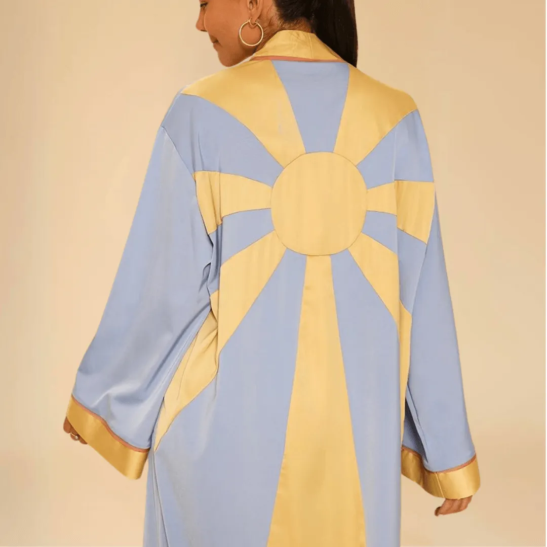 Sunny Skies Satin Long Kimono