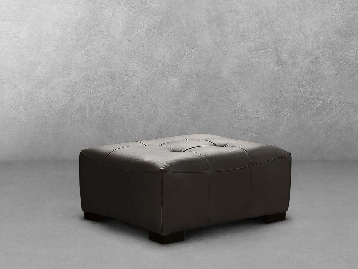 Teagan Leather Ottoman