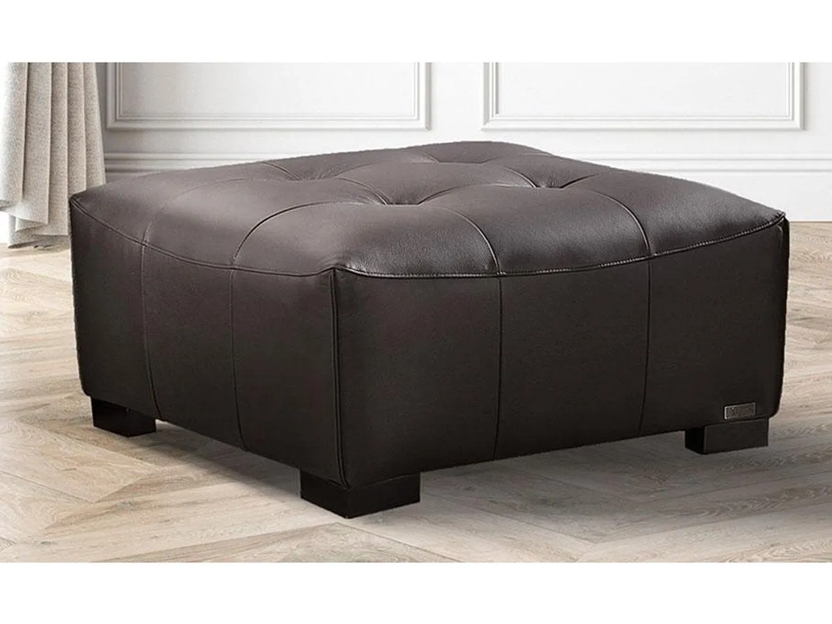 Teagan Leather Ottoman