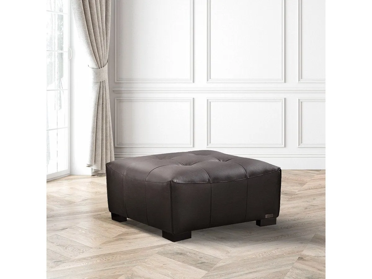 Teagan Leather Ottoman