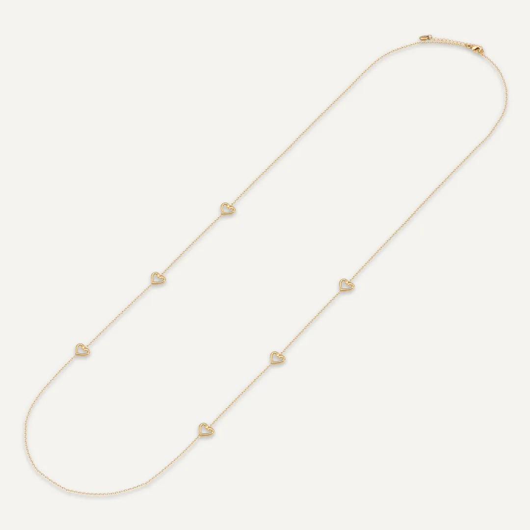 Vibes | Heartfelt Harmony Long Necklace | 18K Gold-Plated