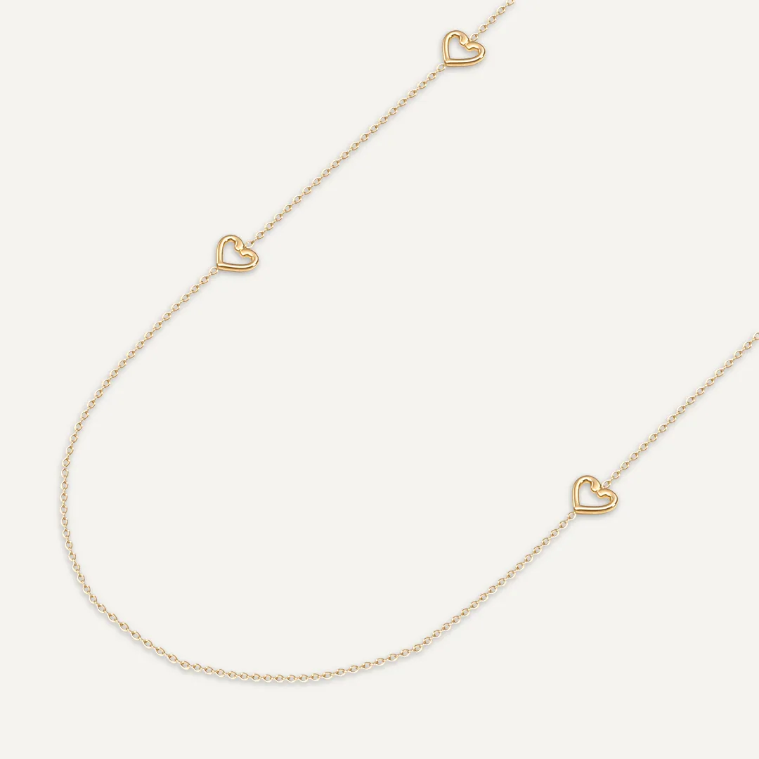 Vibes | Heartfelt Harmony Long Necklace | 18K Gold-Plated