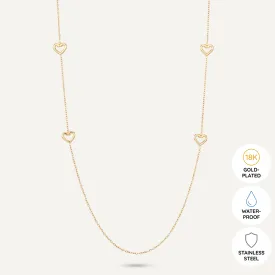 Vibes | Heartfelt Harmony Long Necklace | 18K Gold-Plated