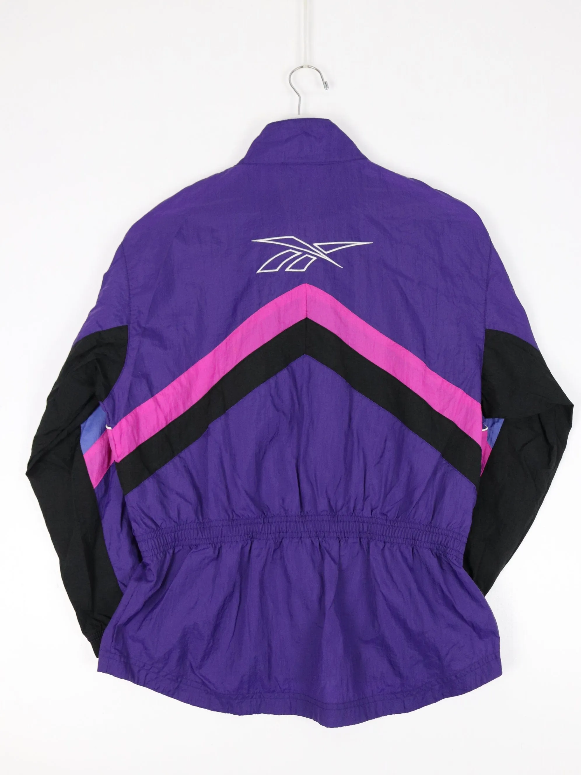 Vintage Reebok Windbreaker Womens Large Purple Jacket Y2K