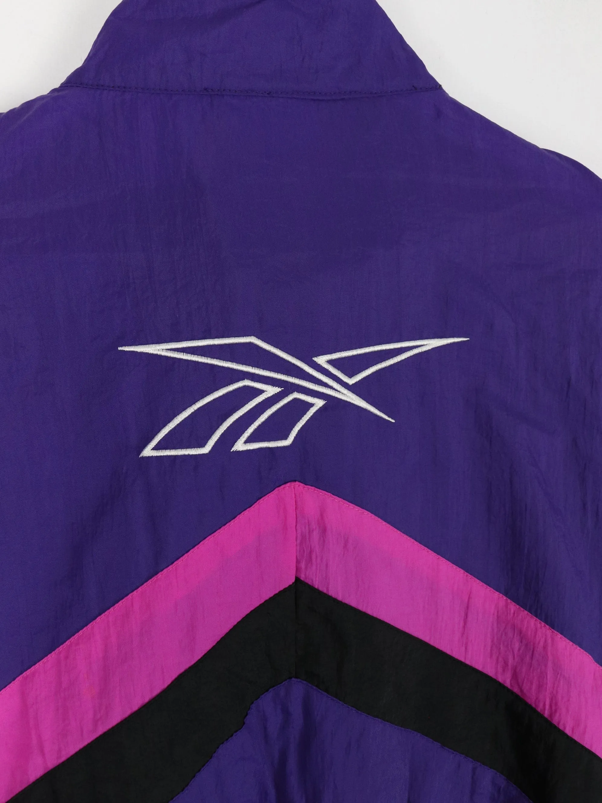 Vintage Reebok Windbreaker Womens Large Purple Jacket Y2K