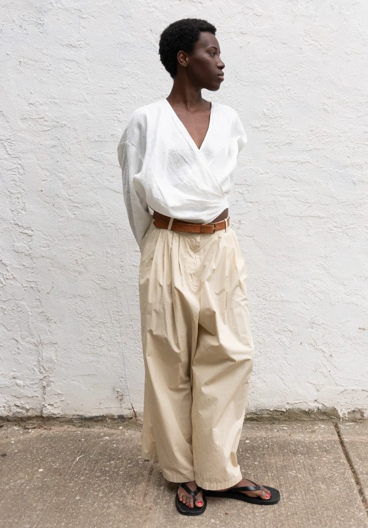 Volume Pant in Beige